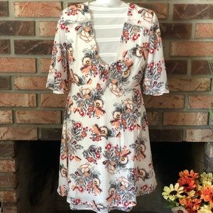 Love Fire floral mini dress